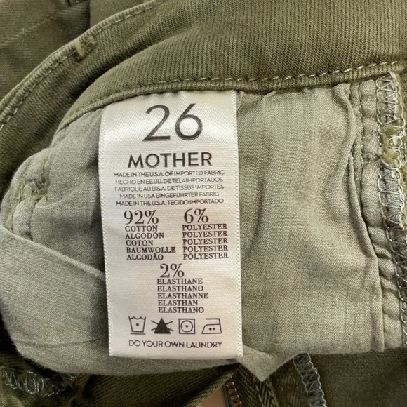 MOTHER Crop Zip Muse Mid Rise Skinny Olive Green Size: 26 - Picture 10 of 12